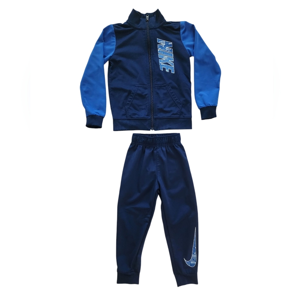 Nike Boys Blue Zip-Up Tracksuit Set - Size 4T